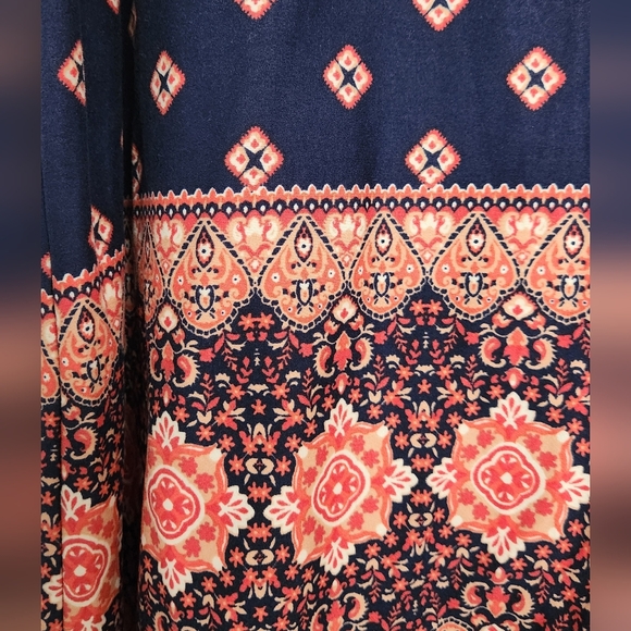 nine britton Navy & Paisley Print Dress Size L - Picture 3 of 4